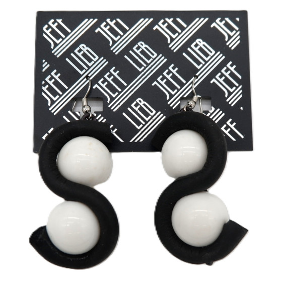 Black & White Rubber Pendant Earrings SKU 31249 from Jeff Lieb