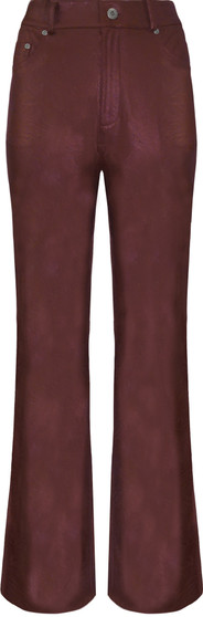 Front of the Metallic Faux Vegan Leather Jeans style BCP8712 from Insight in the color windsor