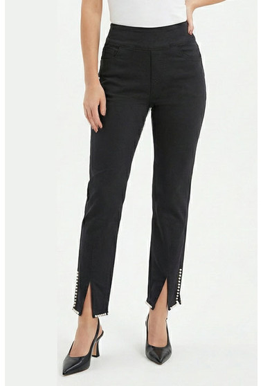 Front of the Peek a Boo Pearl Pants style P171BLKP from Ethyl in the color black