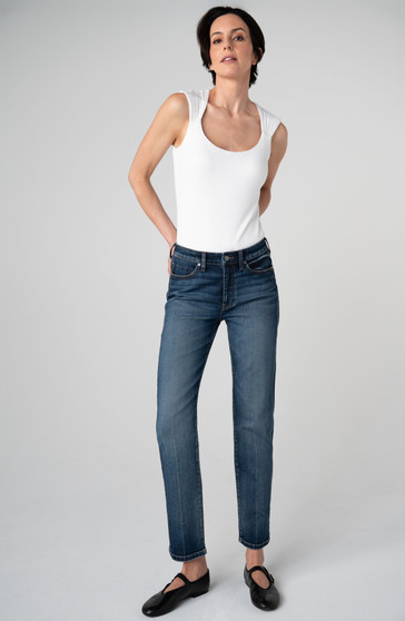 Front of the Rowan Slim 29" Jeans style LM2918VSB from Liverpool Jeans in the color downtown dusk