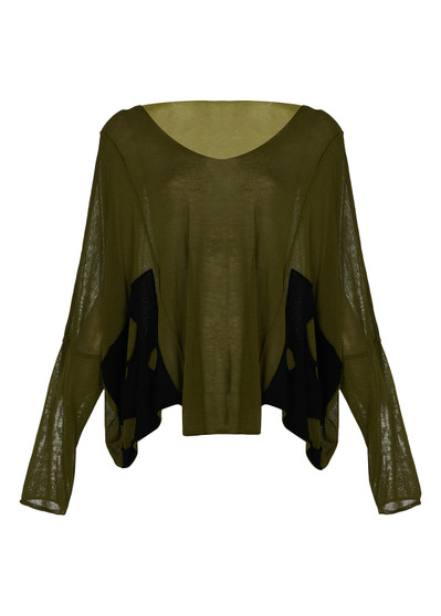 Front of the Lightweight Avery Sweater style KZN-1110 from Kozan in the color olive
