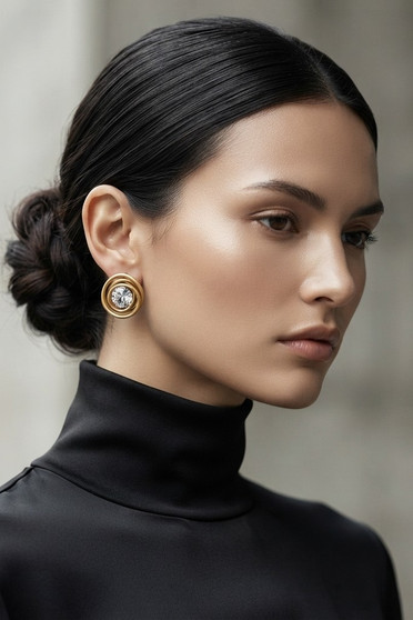 Front of the Gold Spiral Stud Back Earrings SKU 31919 from Jeff Lieb