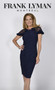 Front of the Mesh Shoulder Dress from Frank Lyman in the color dark blue