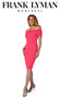 Front of the Off-Shoulder Dress from Frank Lyman in the color fuchsia