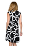 Back of the Ruffle Bottom Circle Dress from Frank Lyman in the colors black and white