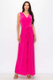 Front of the Surplice Jumpsuit With Tie Waist from Last Tango in the color fuchsia