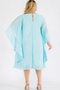 Back of the Chiffon Sleeve Midi Dress from Karen T. Design in the color light blue