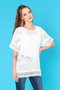 Front of the Mesh Short Sleeve Top from Cativa in the color white