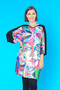 Front of the multicolor Abstract Face Tunic from Funsport