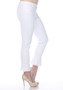 Side of the Frayed Hem Jeans from AZI in the color white