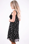 Side of the Polka-Dot Print Dress from Michael Tyler in the colors black and ivory