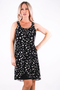 Front of the Polka-Dot Print Dress from Michael Tyler in the colors black and ivory