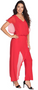 Front of the Jumpsuit with Chiffon Overlay from Last Tango in the color red