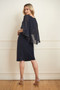 Back of the Chiffon Cape Dress from Joseph Ribkoff in the color midnight blue