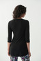 Back of the Wrap Front Grommet Top from Joseph Ribkoff in the color black