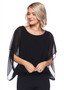 Front of the Chiffon Batwing Top from Last Tango in the color black