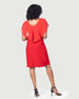 Back of the Chiffon Ruffle Tank Dress from Last Tango in the color red