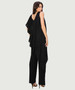 Back of the Sparkly Asymmetrical Overlay Jumpsuit from Last Tango in the colors black and silver