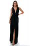 Front of the Twist Front Maxi Tank Dress from Ariella in the color black