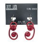 Front of the Red Spiral Earrings from Jeff Lieb