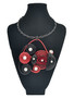 Front of the Red and Black Spiral Twist Wire Necklace from Jeff Lieb