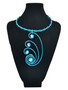 Front of the Blue Swirl Twist Wire Necklace from Jeff Lieb