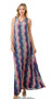 Front of the Printed Zipper Maxi Dress from Ariella in the multicolor print