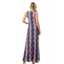 Back of the Printed Zipper Maxi Dress from Ariella in the multicolor print