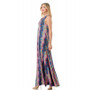 Side of the Printed Zipper Maxi Dress from Ariella in the multicolor print