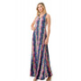 Front of the Printed Zipper Maxi Dress from Ariella in the multicolor print