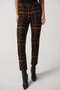 Front of the Plaid Slim-Fit Pants from Joseph Ribkoff in the colors black and multi
