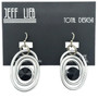 Front of the Black Crystal Twist Wire Earrings SKU 22762 from Jeff Lieb