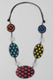 Front of the Multicolor Dots Adjustable Necklace from Sylca