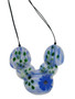 Front of the Blue Frosted Flower Adjustable Necklace from Sylca