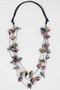 Front of the Multi Four Strand Leather Adjustable Necklace from Sylca