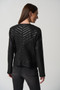 Back of the Faux-Leather and Mesh Jacket from Joseph Ribkoff in the color black