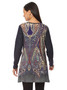 Back of the Zoe V-Neck Tunic from Parsley & Sage in the multicolor print