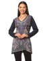 Front of the Zoe V-Neck Tunic from Parsley & Sage in the multicolor print