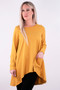 Front of the Split Back Pocket Tunic from Michael Tyler in the color gold