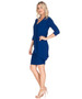 Side of the Ruched Overlay Dress from Last Tango in the color royal blue
