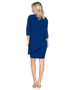 Back of the Ruched Overlay Dress from Last Tango in the color royal blue