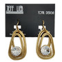 Front of the Golden Oval Pendant Earrings SKU 22791 from Jeff Lieb