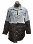 Front of the Denim Quilt Coat from Michael Tyler in the colors blue and black