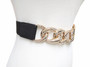 Side of the Golden Rhinestone Chain Elastic Belt from Samuel Dong