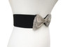 Side of the Rhinestone Bow Belt from Samuel Dong in the color black