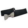 Front of the Rhinestone Bow Belt from Samuel Dong in the color black