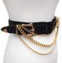 Side of the Golden Chains Elastic Belt from Samuel Dong in the color black