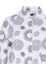 Close up of the Pippa Shirt from Kozan in the "Wheels" print