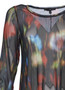 Close up of the Mandy Mesh Top from Kozan in the "Tie-Dye" print