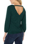 Back of the Knit Twist Back Top from Liverpool in the color deep emerald green